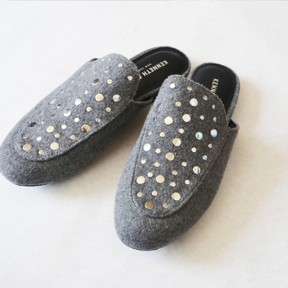 Kenneth Cole Velvet Stud Mules Slip On Shoes Sz 7M - Picture 6 of 8